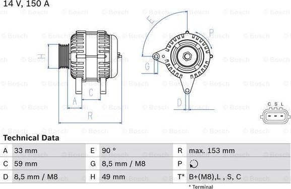 BOSCH 0 986 083 540 - Alternator autospares.lv