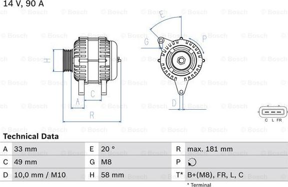 BOSCH 0 986 083 650 - Alternator autospares.lv