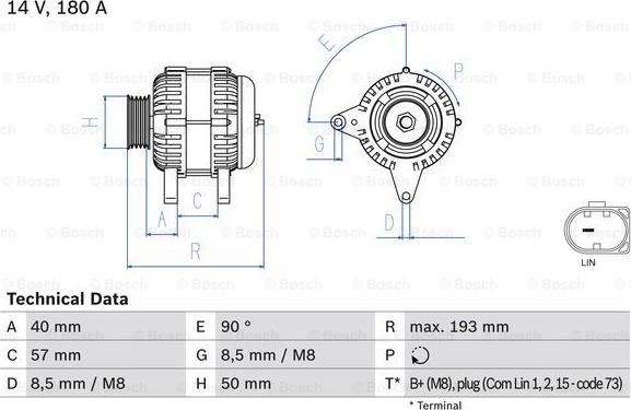 BOSCH 0 986 083 850 - Alternator autospares.lv