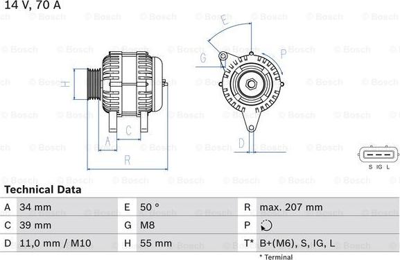 BOSCH 0 986 083 880 - Alternator autospares.lv