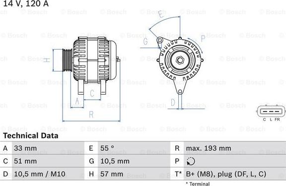 BOSCH 0 986 083 830 - Alternator autospares.lv