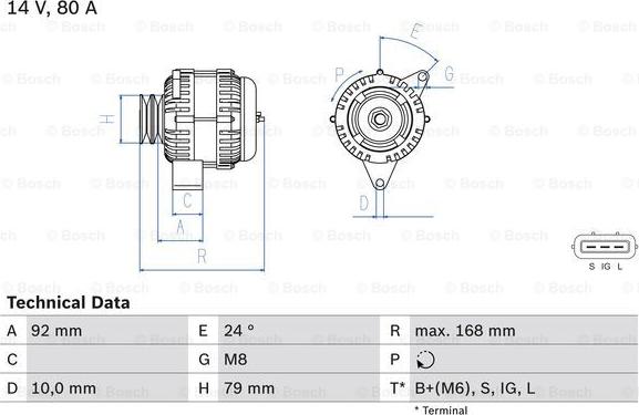 BOSCH 0 986 083 720 - Alternator autospares.lv