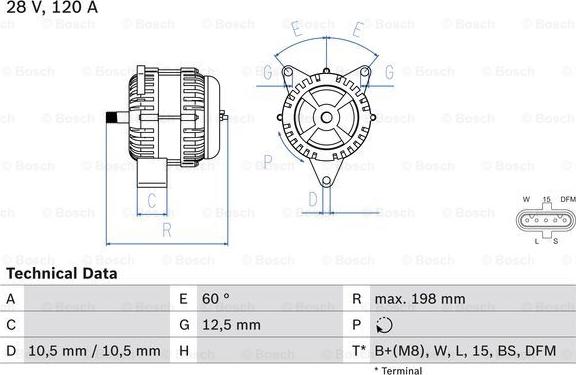 BOSCH 0 986 082 930 - Alternator autospares.lv