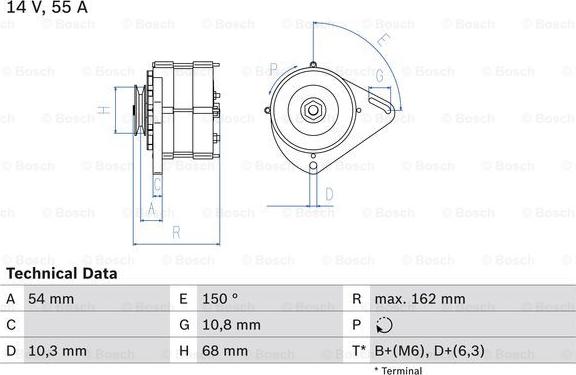 BOSCH 0 986 039 501 - Alternator autospares.lv