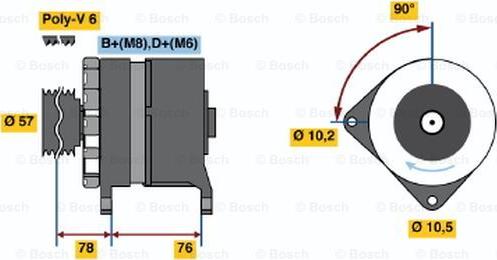 BOSCH 0 986 039 630 - Alternator autospares.lv