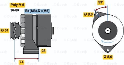 BOSCH 0 986 039 620 - Alternator autospares.lv