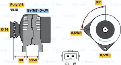 BOSCH 0 986 039 010 - Alternator autospares.lv