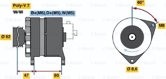 BOSCH 0 986 039 881 - Alternator autospares.lv