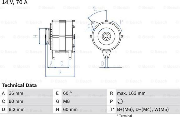 BOSCH 0 986 034 470 - Alternator autospares.lv