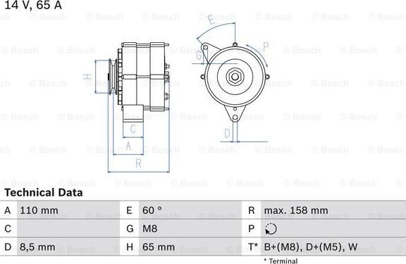 BOSCH 0 986 034 500 - Alternator autospares.lv