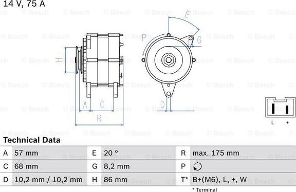 BOSCH 0 986 034 861 - Alternator autospares.lv