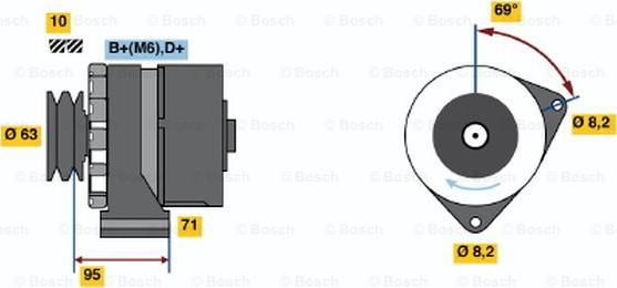 BOSCH 0 986 034 700 - Alternator autospares.lv