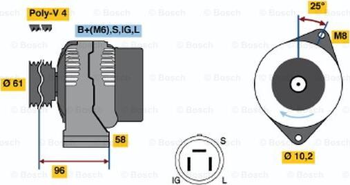 BOSCH 0 986 035 901 - Alternator autospares.lv