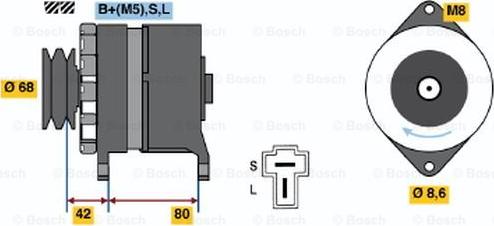 BOSCH 0 986 035 431 - Alternator autospares.lv