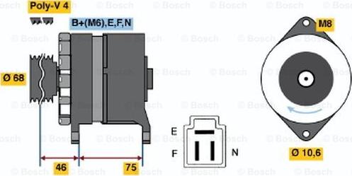 BOSCH 0 986 035 511 - Alternator autospares.lv