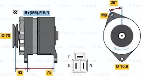 BOSCH 0 986 035 041 - Alternator autospares.lv