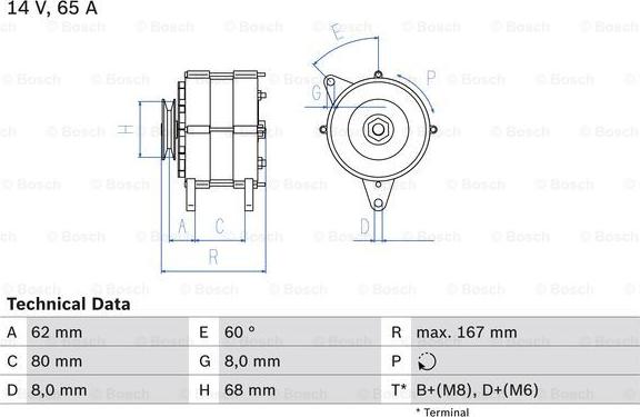 BOSCH 0 986 035 800 - Alternator autospares.lv