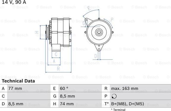 BOSCH 0 986 035 820 - Alternator autospares.lv