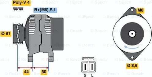 BOSCH 0 986 035 321 - Alternator autospares.lv