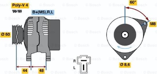 BOSCH 0 986 035 291 - Alternator autospares.lv