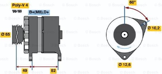 BOSCH 0 986 035 720 - Alternator autospares.lv