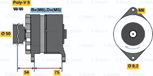 BOSCH 0 986 036 530 - Alternator autospares.lv