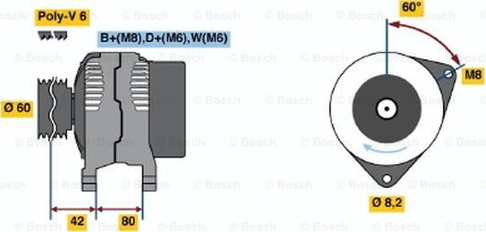 BOSCH 0 986 036 690 - Alternator autospares.lv