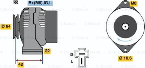 BOSCH 0 986 036 641 - Alternator autospares.lv