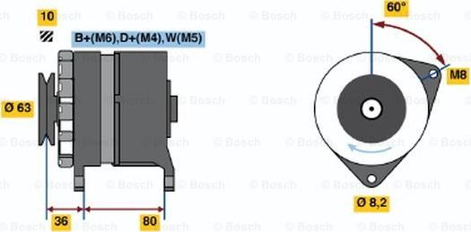 BOSCH 0 986 036 041 - Alternator autospares.lv