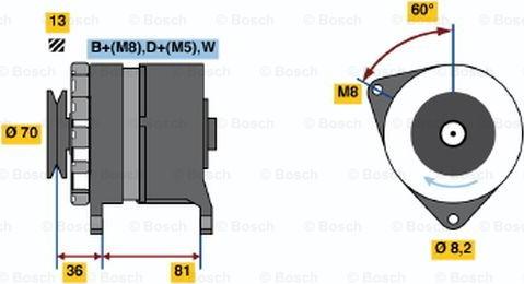 BOSCH 0 986 036 000 - Alternator autospares.lv