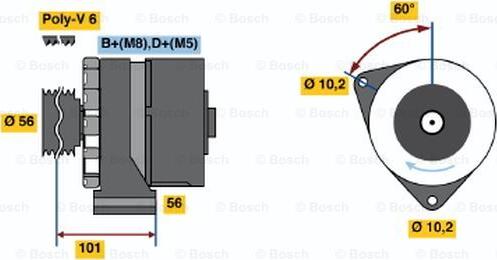 BOSCH 0 986 036 360 - Alternator autospares.lv