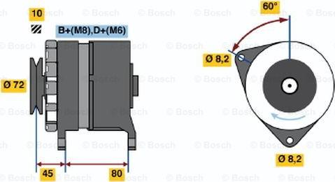 BOSCH 0 986 036 760 - Alternator autospares.lv