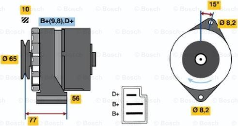 BOSCH 0 986 030 620 - Alternator autospares.lv