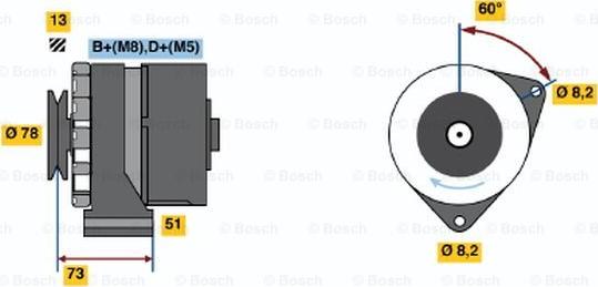 BOSCH 0 986 030 670 - Alternator autospares.lv