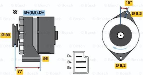 BOSCH 0 986 030 750 - Alternator autospares.lv