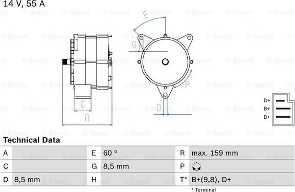 BOSCH 0 986 031 020 - Alternator autospares.lv