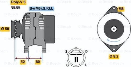 BOSCH 0 986 038 481 - Alternator autospares.lv