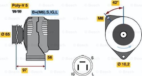 BOSCH 0 986 038 591 - Alternator autospares.lv