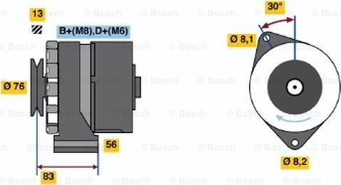 BOSCH 0 986 038 641 - Alternator autospares.lv