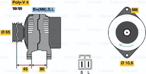 BOSCH 0 986 038 041 - Alternator autospares.lv