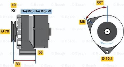 BOSCH 0 986 038 100 - Alternator autospares.lv