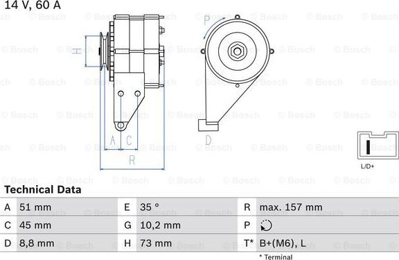 BOSCH 0 986 038 841 - Alternator autospares.lv