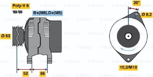 BOSCH 0 986 038 811 - Alternator autospares.lv