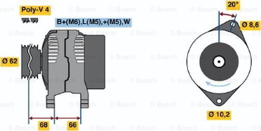 BOSCH 0 986 038 881 - Alternator autospares.lv