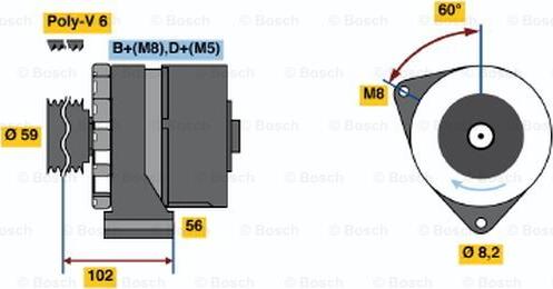 BOSCH 0 986 038 340 - Alternator autospares.lv