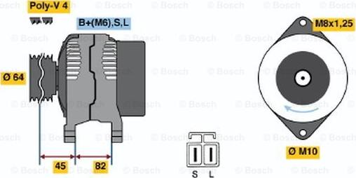 BOSCH 0 986 038 281 - Alternator autospares.lv