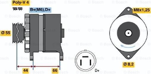 BOSCH 0 986 038 220 - Alternator autospares.lv