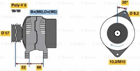 BOSCH 0 986 038 750 - Alternator autospares.lv