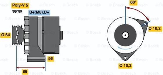 BOSCH 0 986 033 910 - Alternator autospares.lv