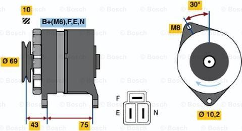 BOSCH 0 986 033 421 - Alternator autospares.lv